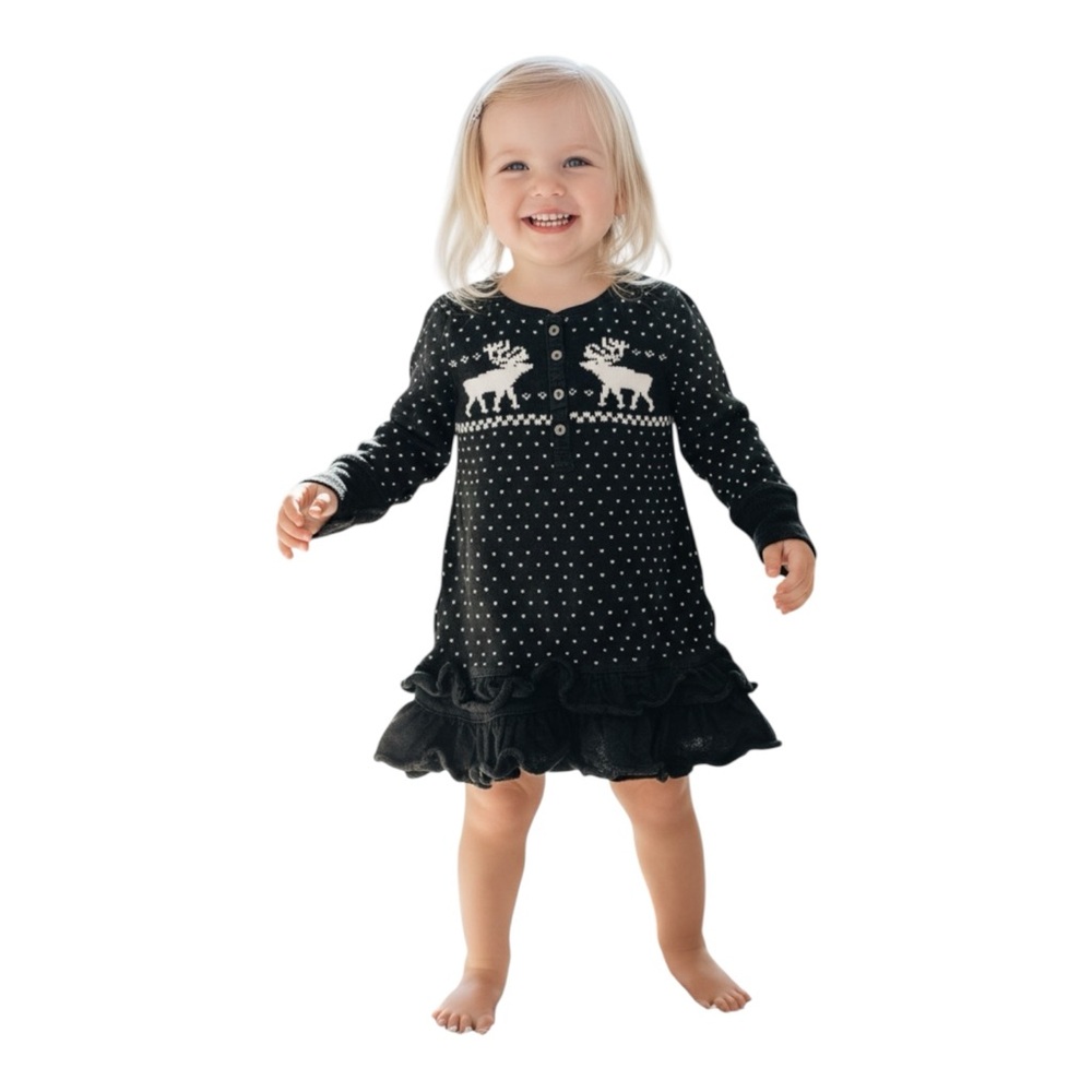 Ralph Lauren Holiday Knit Sweater Dress Toddler Girl Size 3T